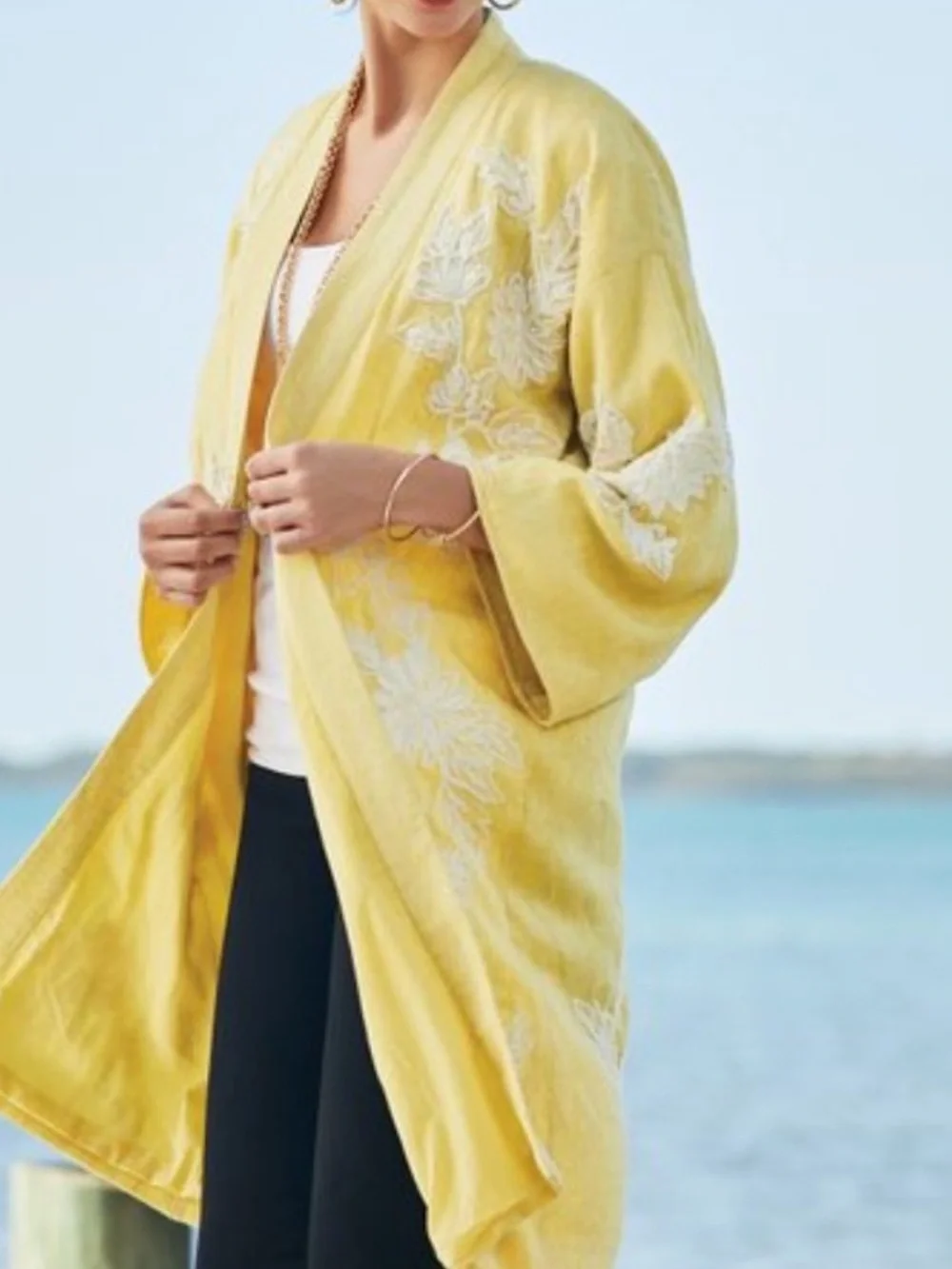 Soft Surroundings Tattan Park Topper Yellow OS